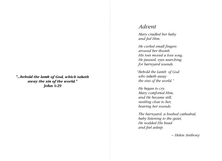 "Advent" poem by Helen Anthony